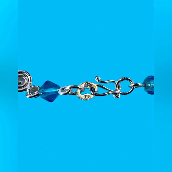 Classic Silver 925 Jewelry Topaz Crystal Gemstone Ankle Bracelet. - Picture 3 of 6